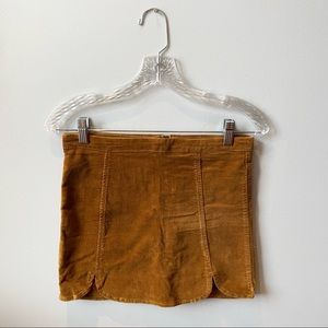 Velvet Brown Mini Skirt